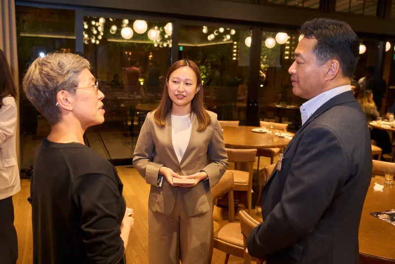 Guests in conversation at the launch